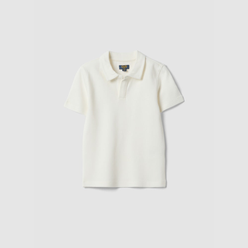 OVS | Polo Blanco de Algodón Elástico para Niño
