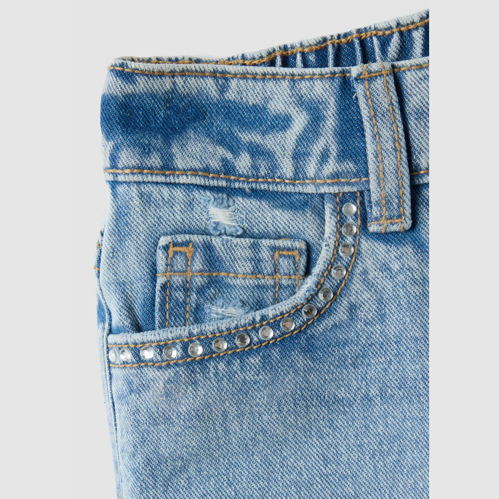 OVS | Shorts Denim con Aplicaciones de Pedrería para Niña