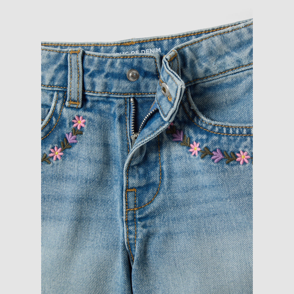 OVS | Shorts azules de denim con bordados para niña