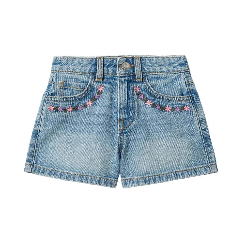 OVS | Shorts azules de denim con bordados para niña