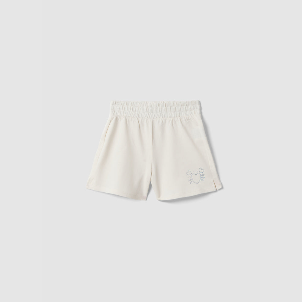 OVS | Shorts Blancos de Algodón Puro con Cintura Elástica para Niña
