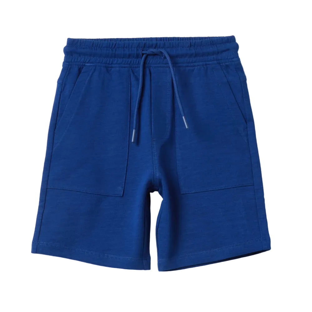OVS | Shorts azules de algodón puro con cintura elástica para niño