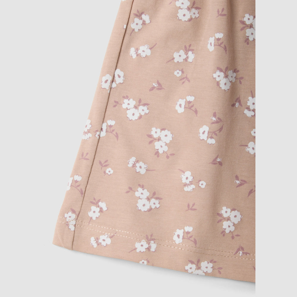 OVS | Shorts beige de algodón puro con estampado floral para niña