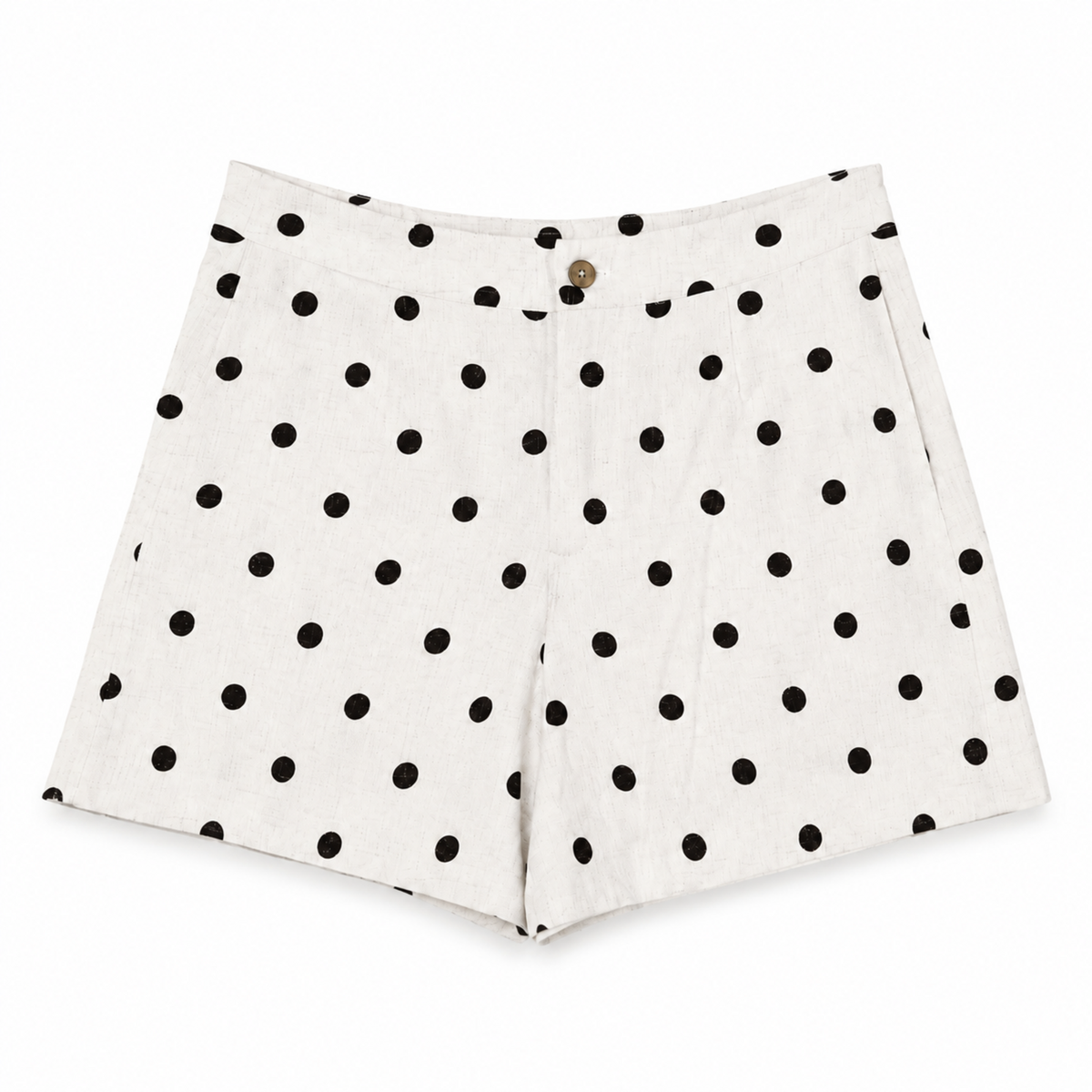 Olea | Short Estampado de Tiro Alto en Blanco para Dama