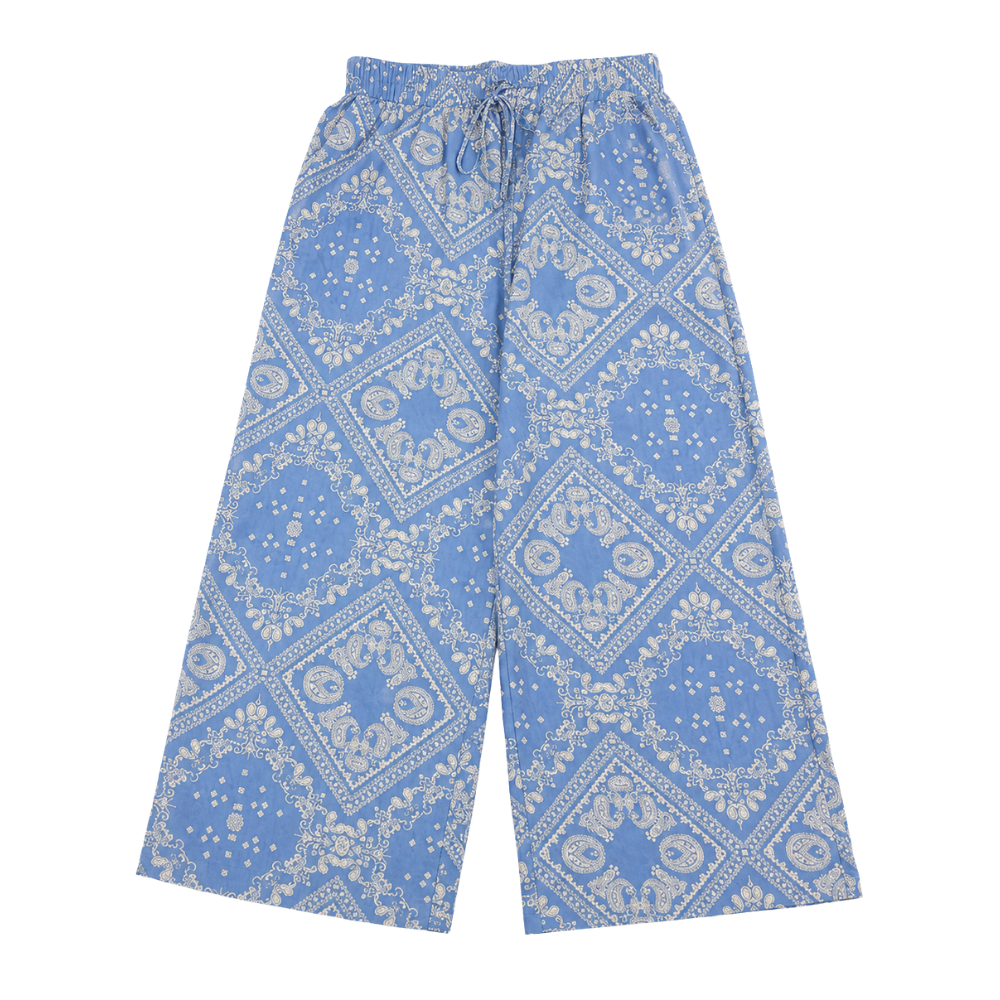 Olea | Pantalón Estampado de Pierna Amplia con Cintura Elástica para Dama