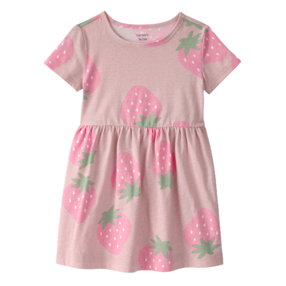 Carter's | Vestido de Manga Corta con Estampado de Fresa