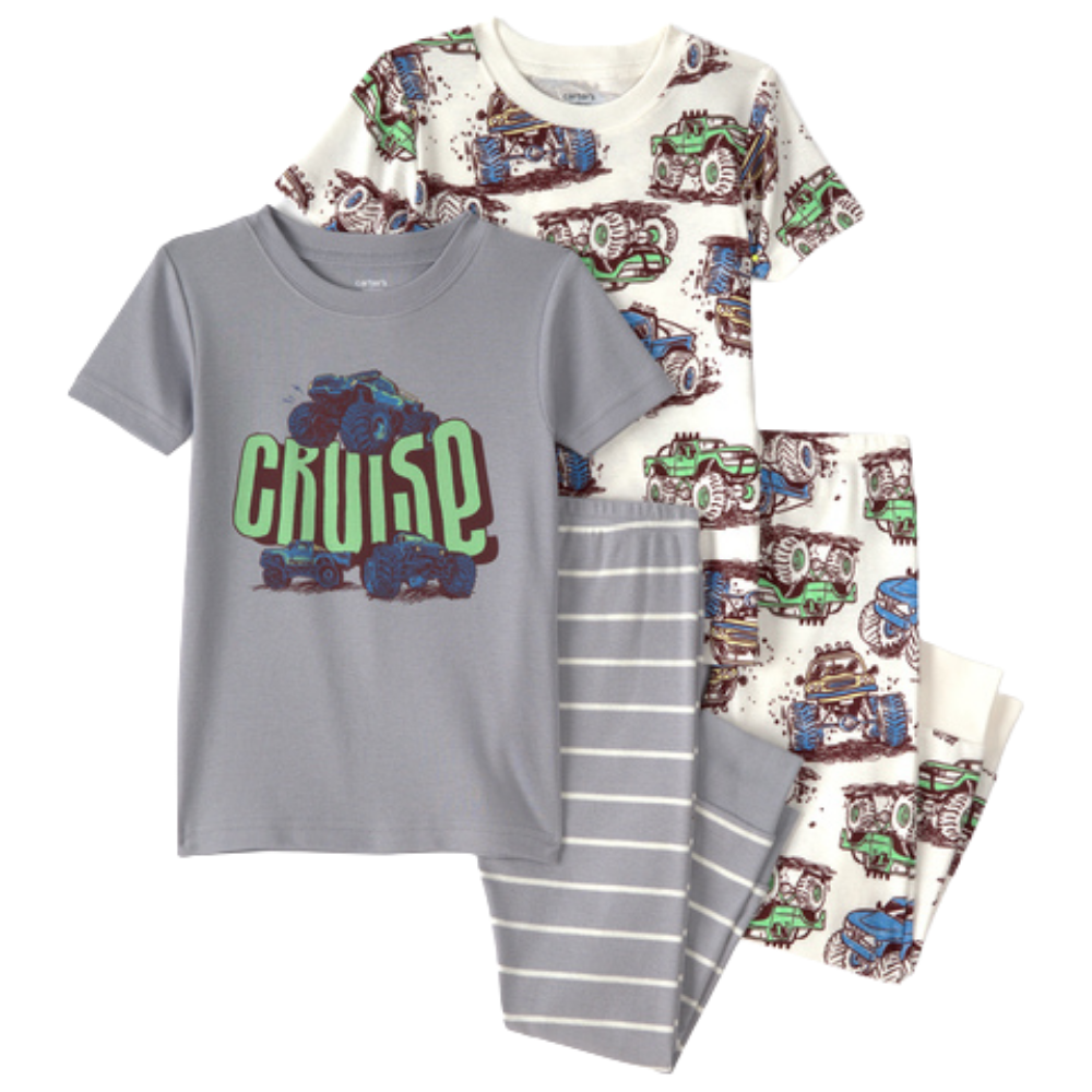 Carter's | Conjunto de Pijama de 4 Piezas Monster Truck