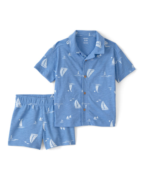 Carter's | Pijama Infantil de Camisa Y Short Estampados