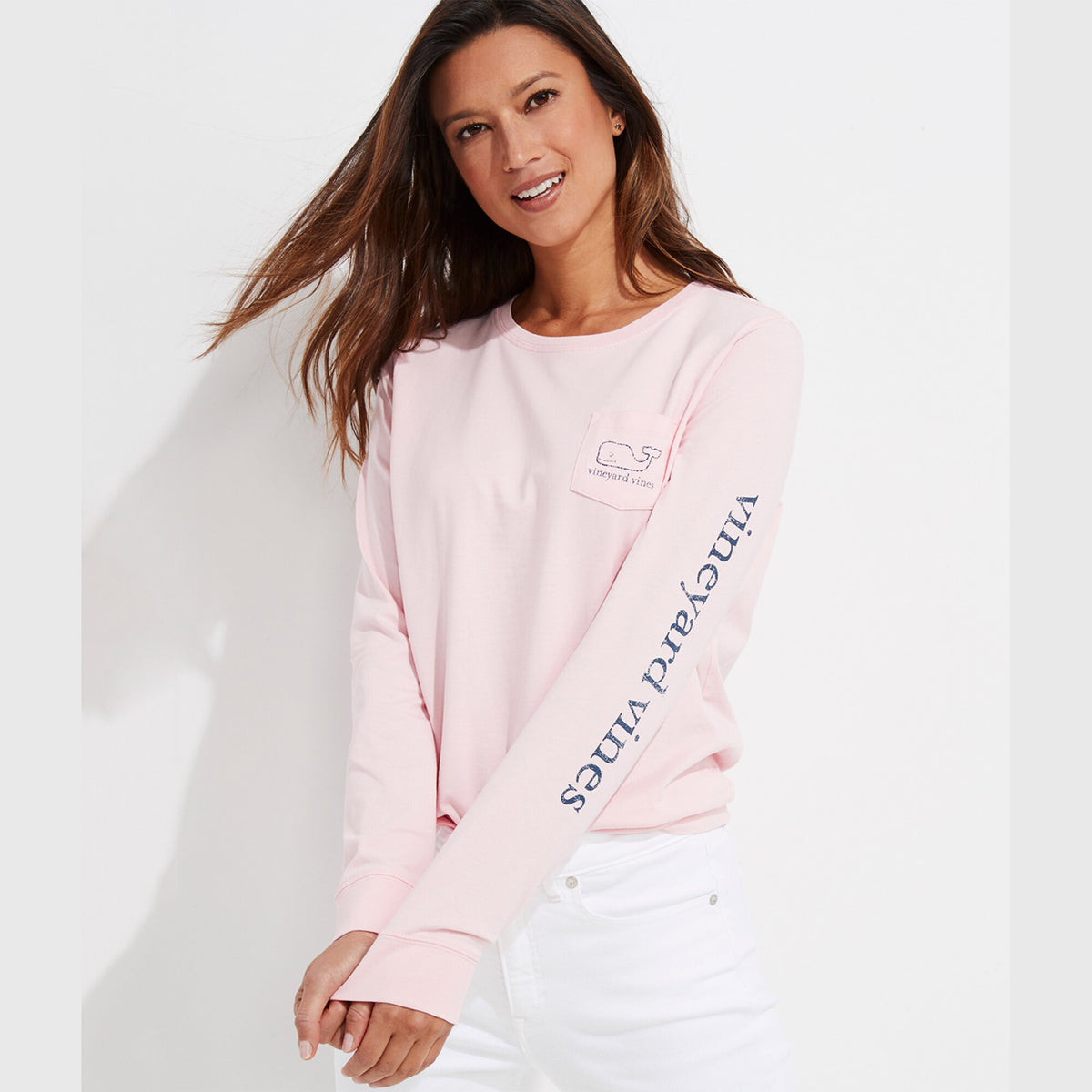 Vineyard Vines | Camiseta para mujer de manga larga Whale estampado Te
