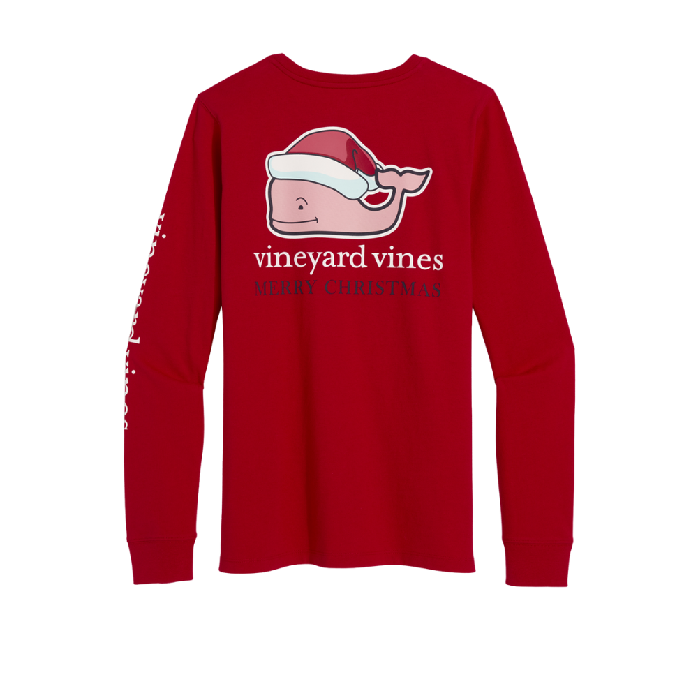 Vineyard Vines | Camiseta De Bolsillo De Manga Larga Santa Whale Para Mujer