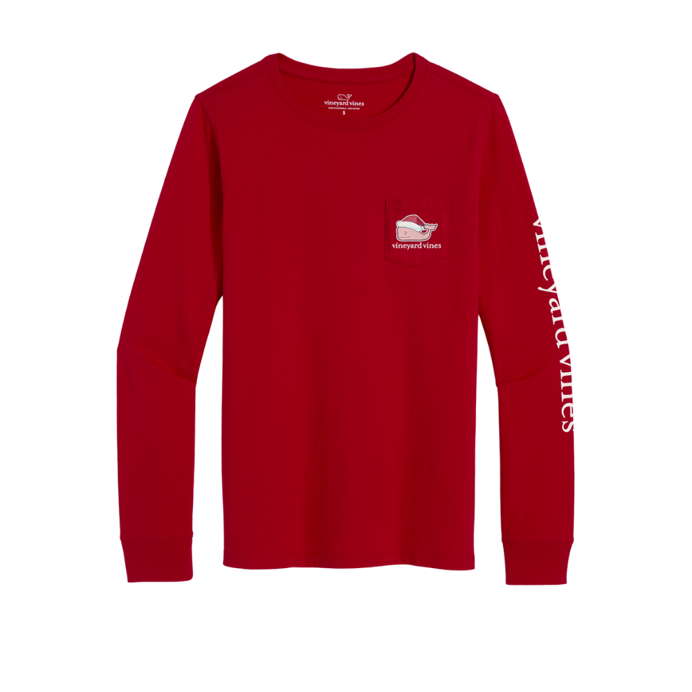 Vineyard Vines | Camiseta De Bolsillo De Manga Larga Santa Whale Para Mujer