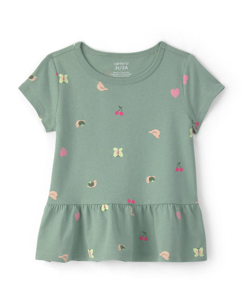 Carter's | Blusa Infantil de Flores con Volante