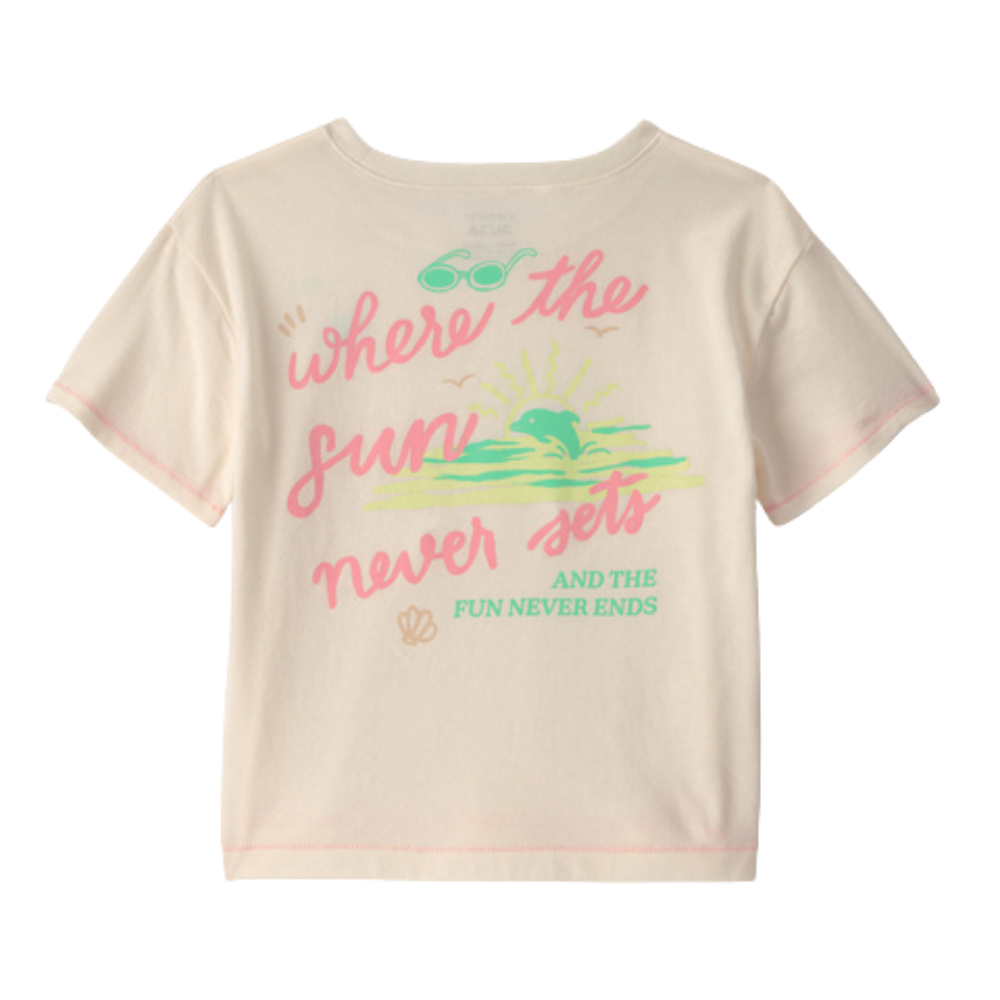 Carter's | Camiseta gráfica de niña pequeña 'Donde nunca se pone el sol' - Crema