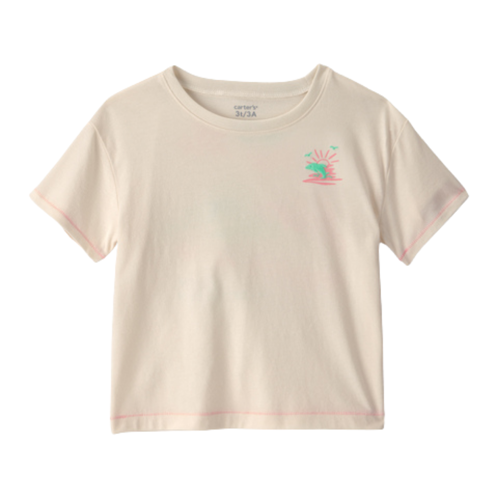Carter's | Camiseta gráfica de niña pequeña 'Donde nunca se pone el sol' - Crema