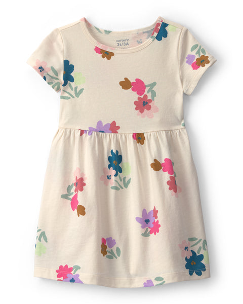 Carter's | Vestido Infantil Floral de Manga Corta