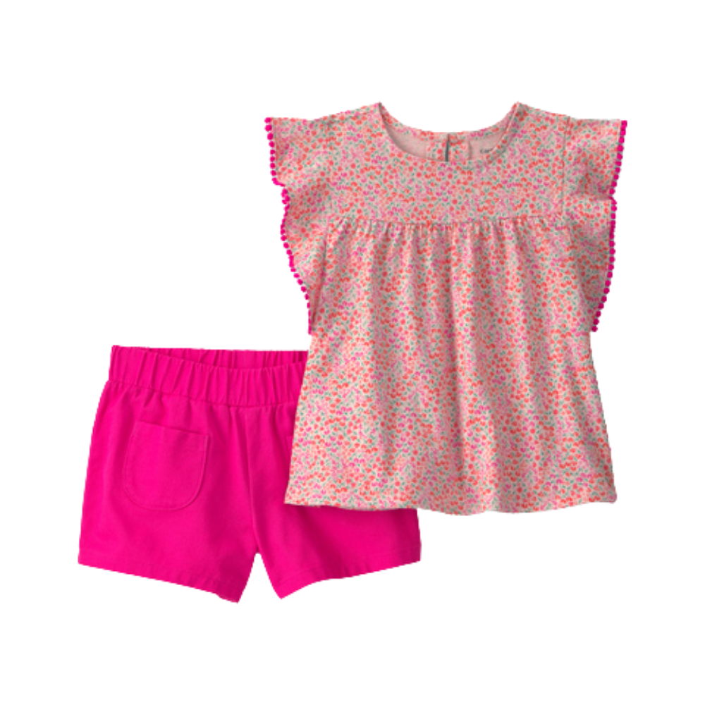 Carter's | Conjunto de blusas florales de dos piezas para niña pequeña - rosa