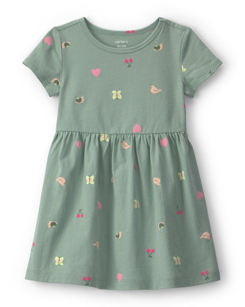 Carter's | Vestido Infantil Floral de Manga Corta