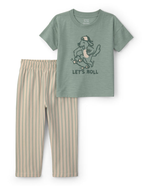 Carter's | Pijama Infantil de Camiseta Y Pantalón de Rayas
