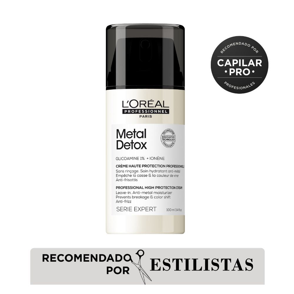 L'Oreal Pro  | Crema para peinar protección UV Metal Detox Anti-Quiebre para Cabello Dañado 100ml Loreal Professionnel