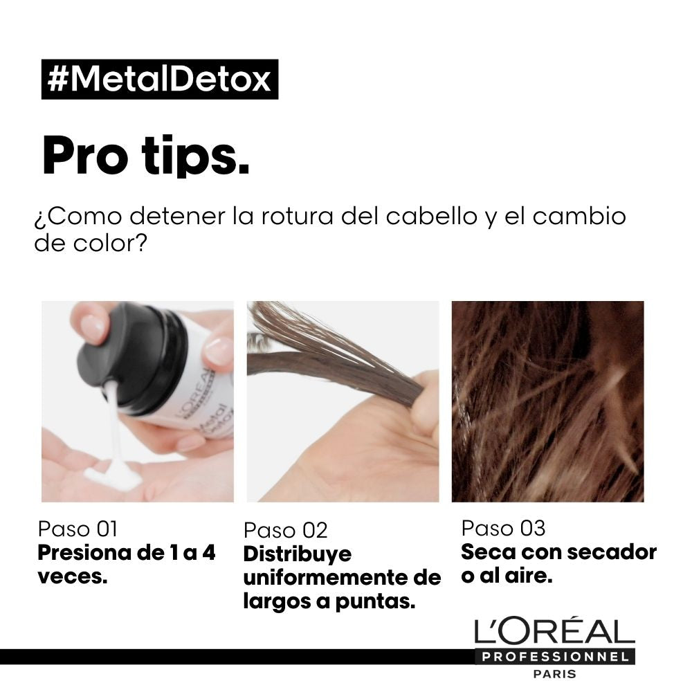 L'Oreal Pro  | Crema para peinar protección UV Metal Detox Anti-Quiebre para Cabello Dañado 100ml Loreal Professionnel