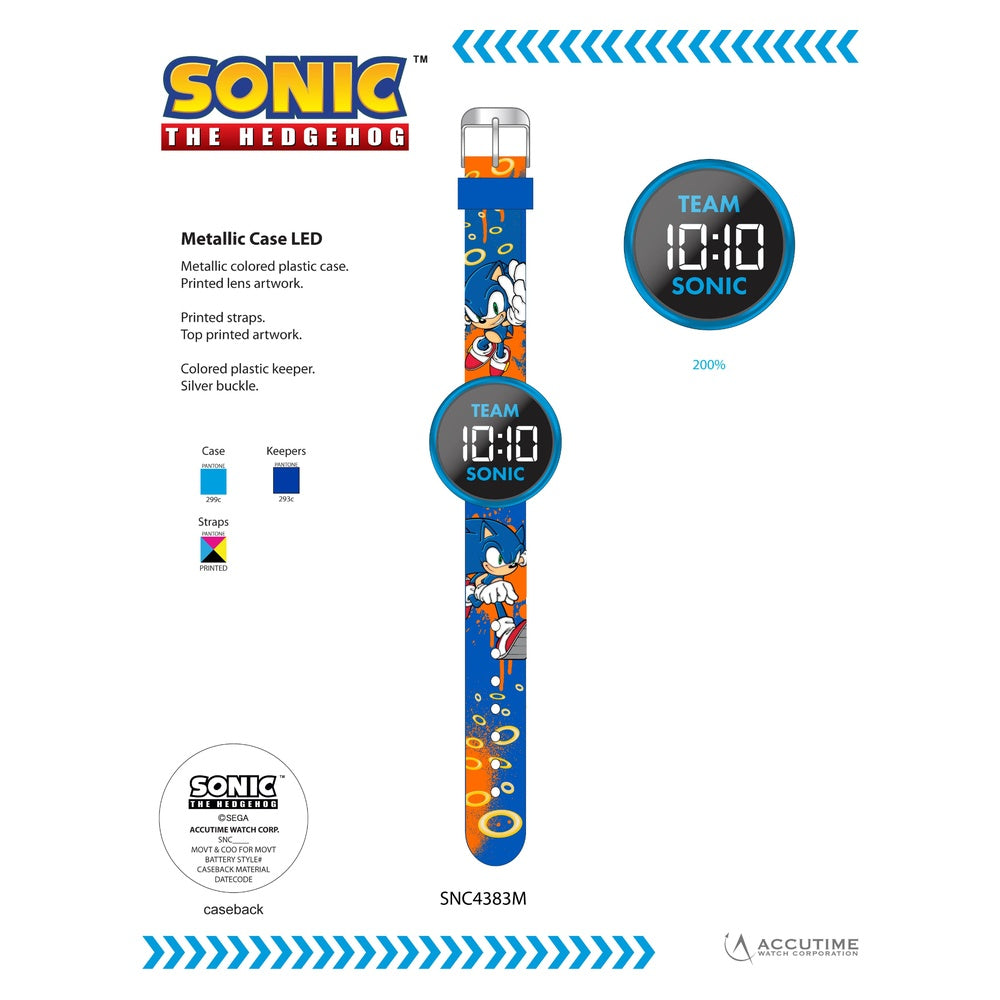Sonic  | Reloj Sonic Led Redondo Azul