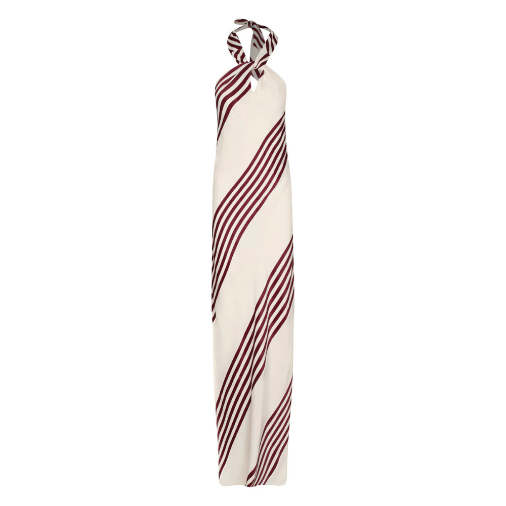 Vestido Filosofía del Arte halter espalda descubierta - vista posterior espalda descubierta nudo halter