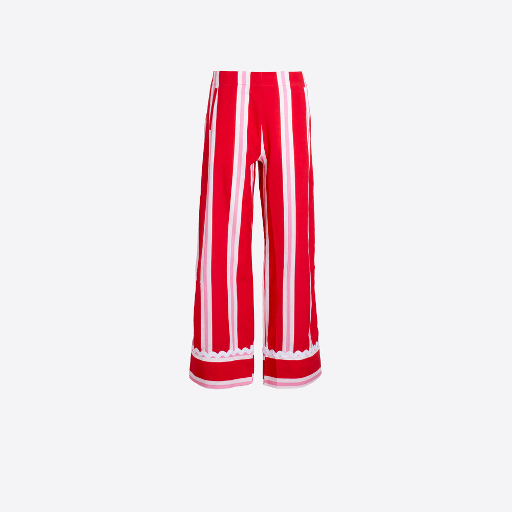 Vilagallo | Pantalón seersucker recto rayas