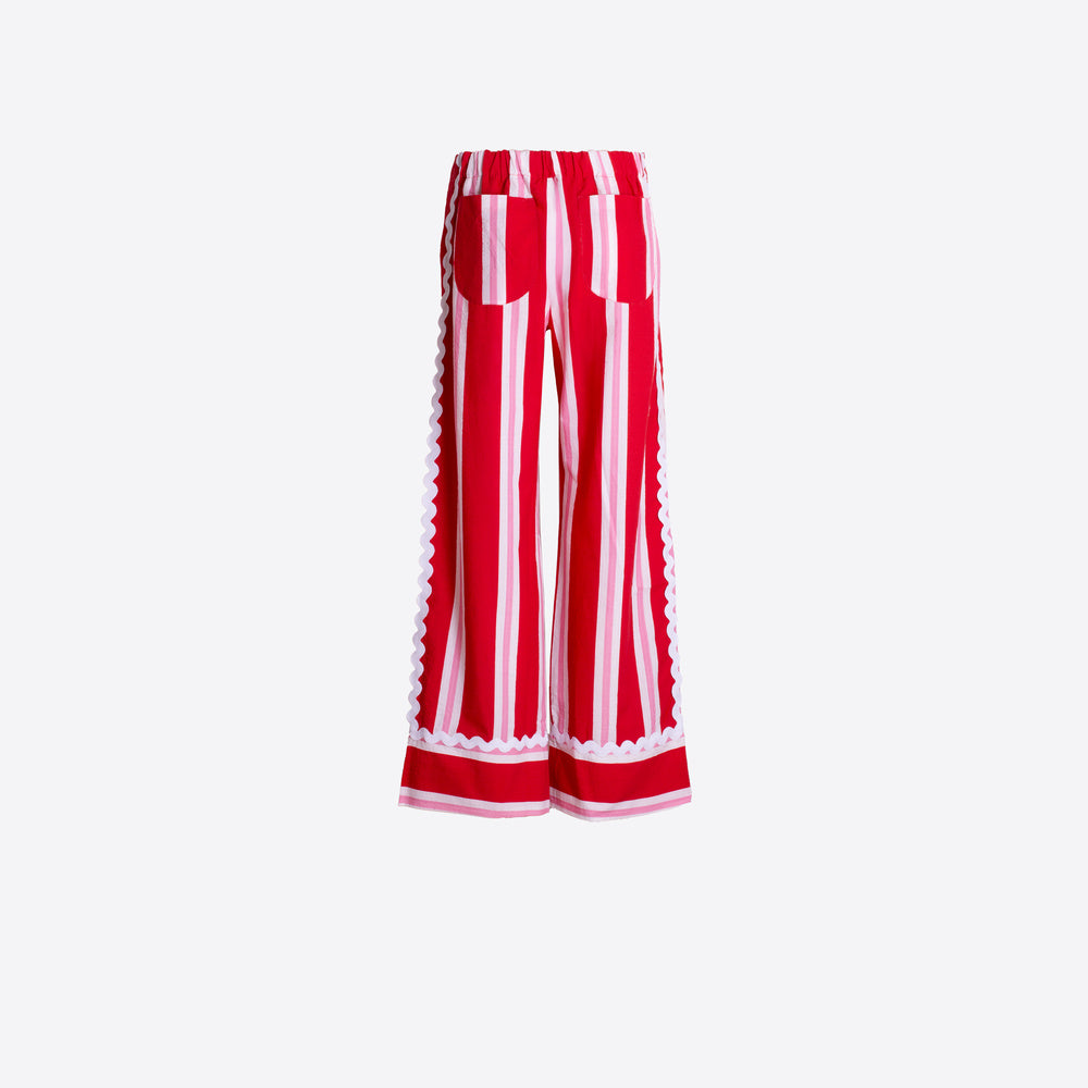 Vilagallo | Pantalón seersucker recto rayas