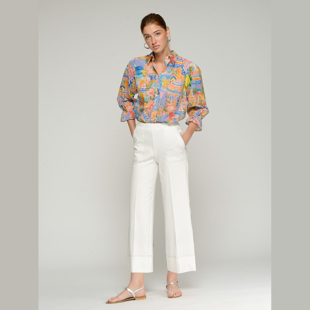 Vilagallo | Pantalón blanco ancho