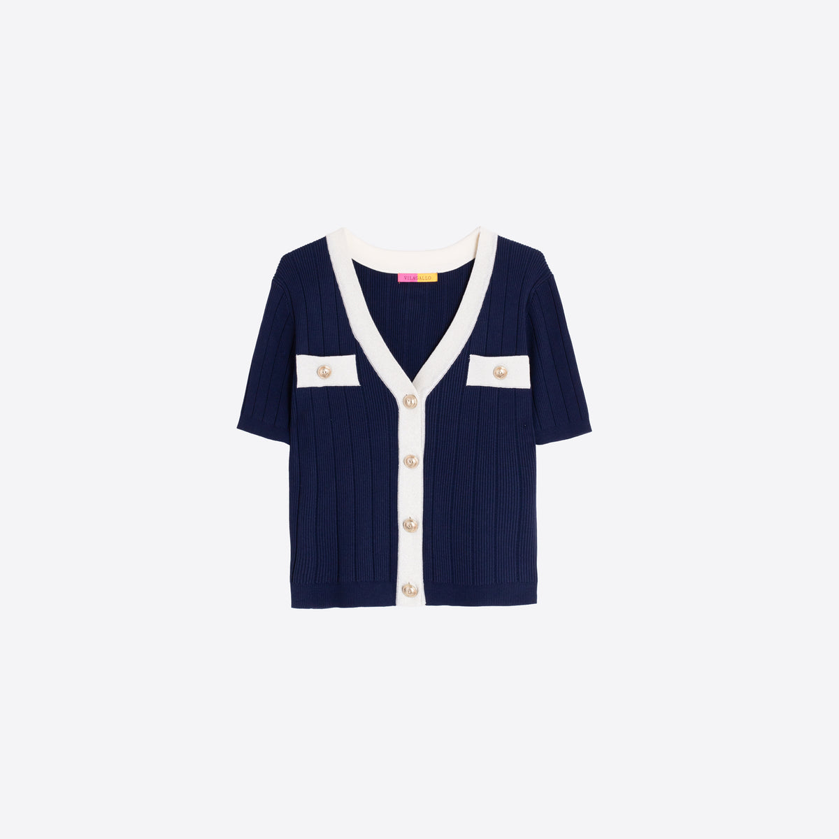 Vilagallo | Cardigan manga corta azul marino