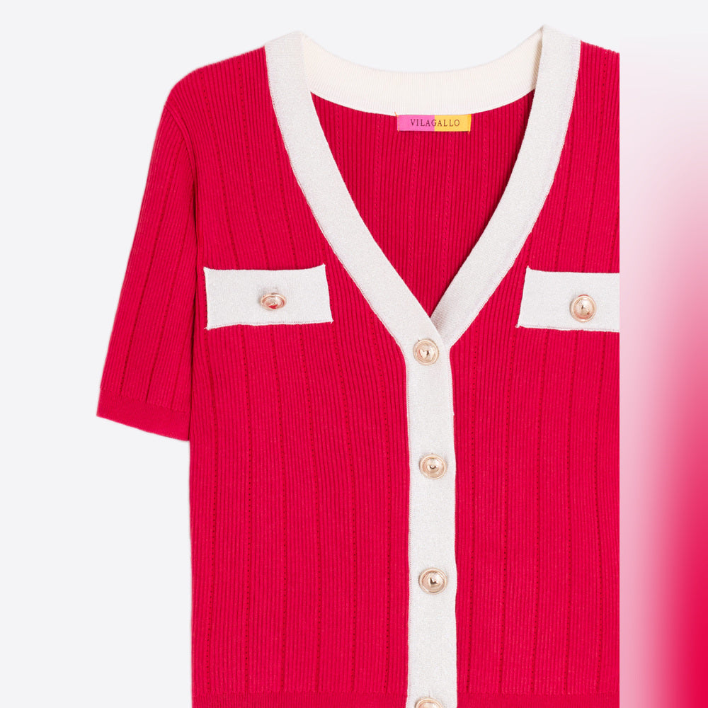 Vilagallo | Cardigan manga corta rojo