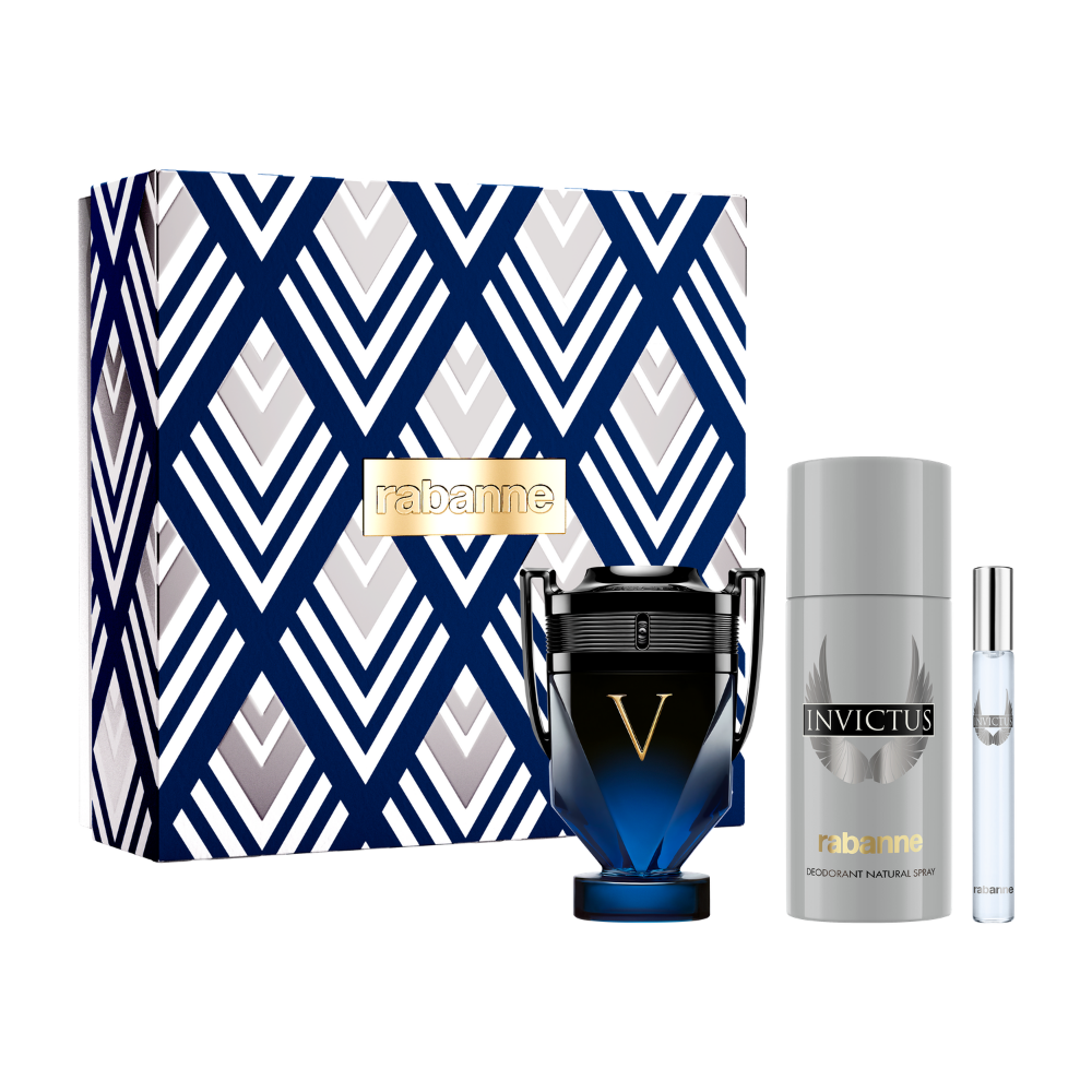 Rabanne | Set De Regalo Invictus Victory Elixir Parfum 100ml + Desodorante 150ml + Spray De Viaje 10ml Fd26