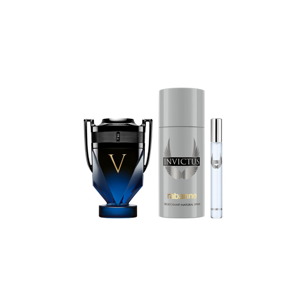 Rabanne | Set De Regalo Invictus Victory Elixir Parfum 100ml + Desodorante 150ml + Spray De Viaje 10ml Fd26