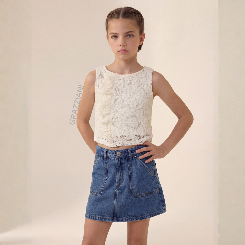 Grazziani | Blusa Corta en Punto para Niña