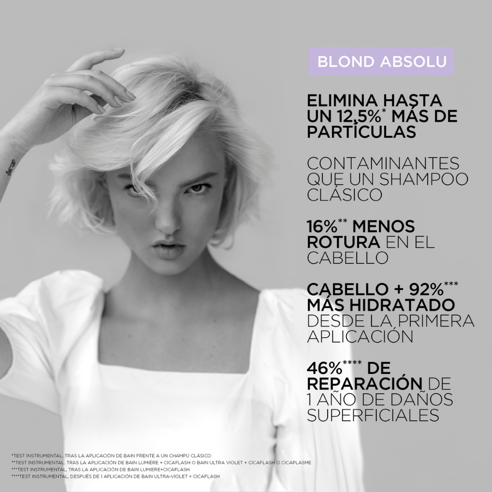 Kérastase |  Shampoo  Blond Absolu Ultra Violet neutraliza tonos amarillos 250ml