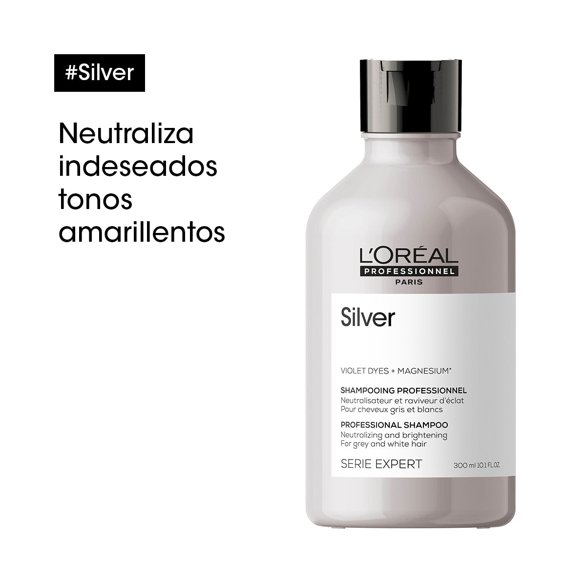 L'Oreal Pro  | Shampoo Silver cuidado del cabello blanco Loreal professionnel 300ml