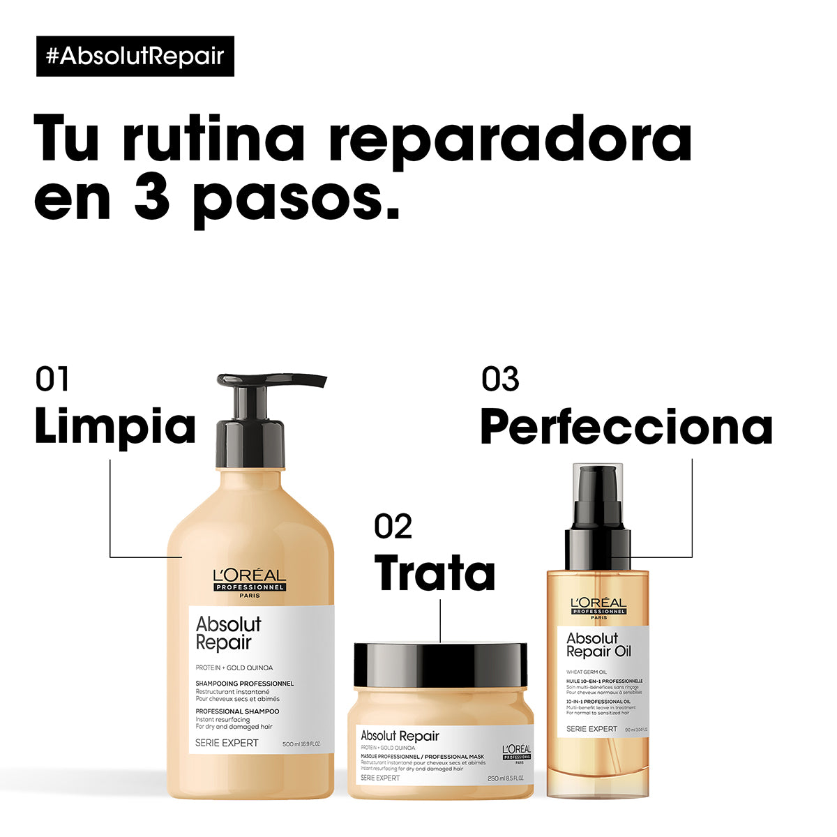 L'Oreal Pro  | Mascarilla Absolut Repair reparación cabello dañado Loreal professionnel 250ml