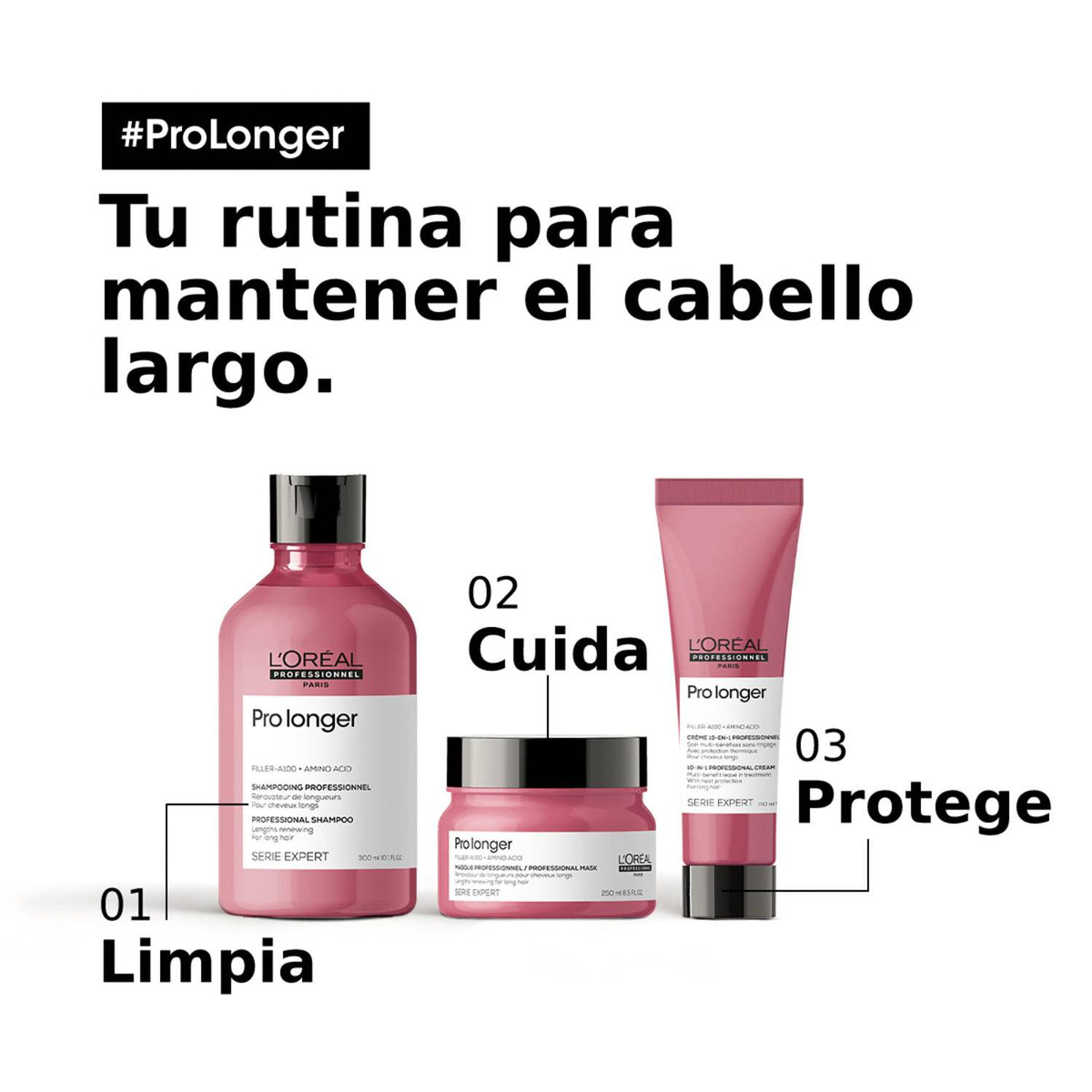 L'Oreal Pro  | Shampoo ProLonger engrosa puntas del cabello largo Loreal professionnel 300ml