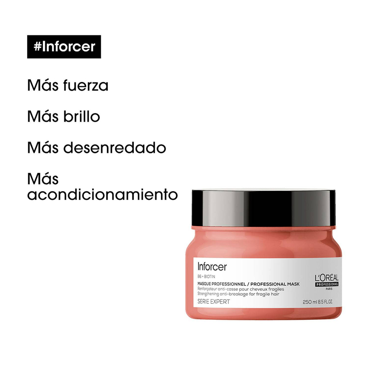 L'Oreal Pro| Mascarilla Inforcer fortalece el cabello Loreal professionnel 250ml