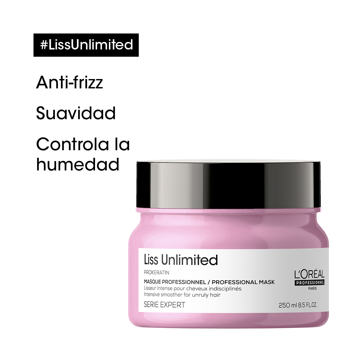 L'Oreal Pro  | Mascarilla Liss Unlimited control anti frizz Loreal professionnel 250ml