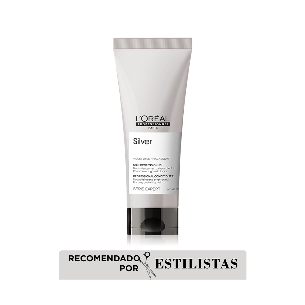 L'Oreal Pro  | Acondicionador Silver suavidad y brillo cabello blanco Loreal professionnel 200ml