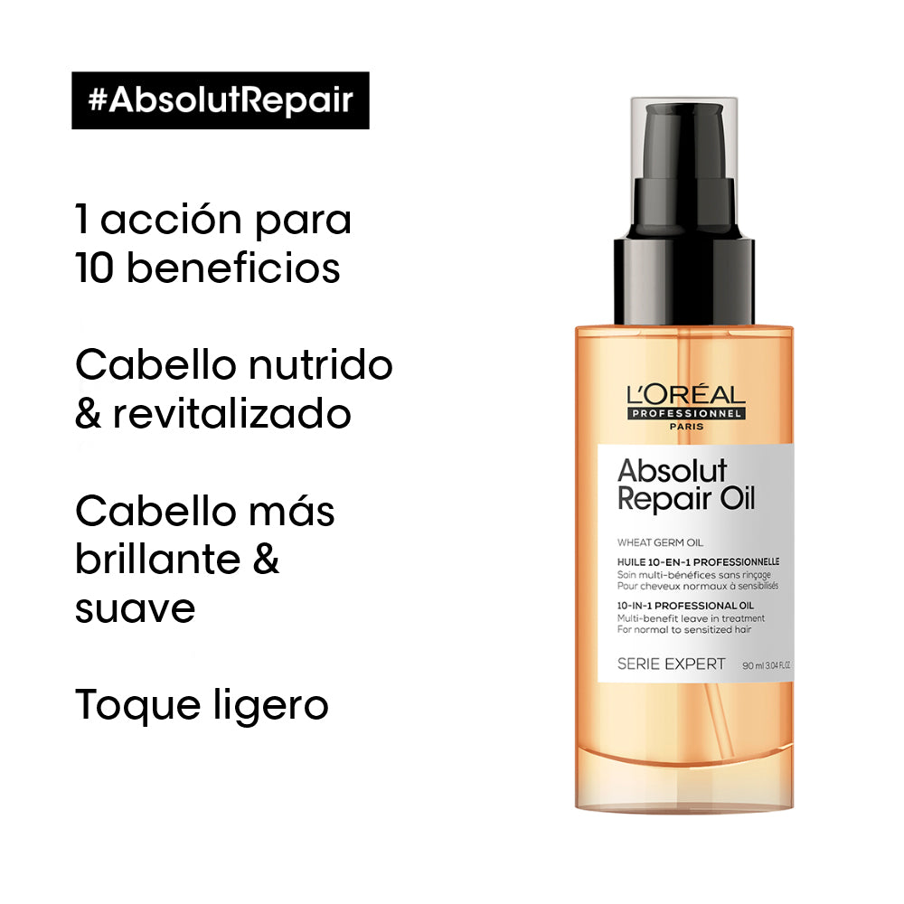 L'Oreal Pro | Spray en aceite Absolut Repair 10 en 1 cabello dañado Loreal professionnel 90ml