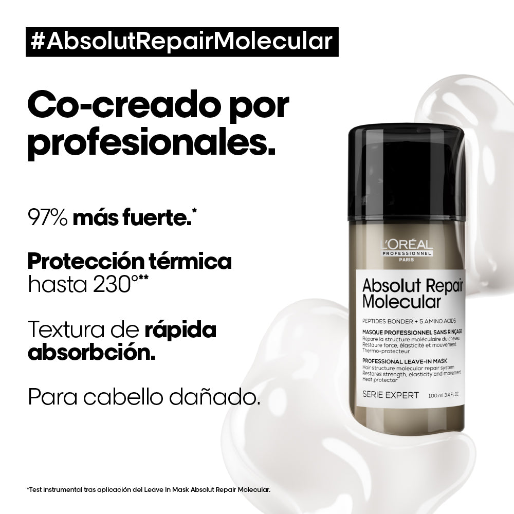 L'Oreal Pro  |  Termoprotector Absolut Repair Molecular reparación molecular Loreal professionnel 100 ml
