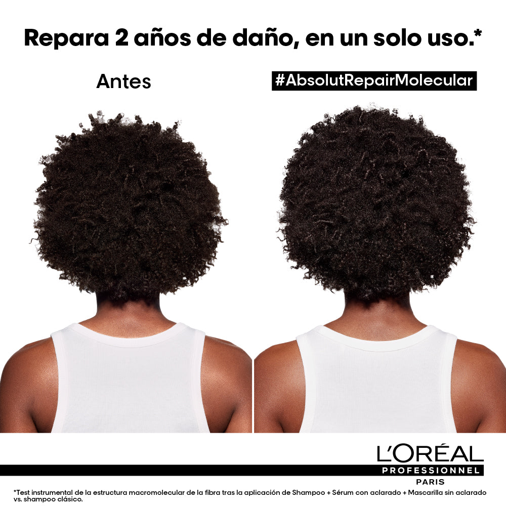 L'Oreal Pro  | Shampoo reparador sin sulfato Absolut Repair Molecular para cabello muy dañado Loreal professionnel 300 ml