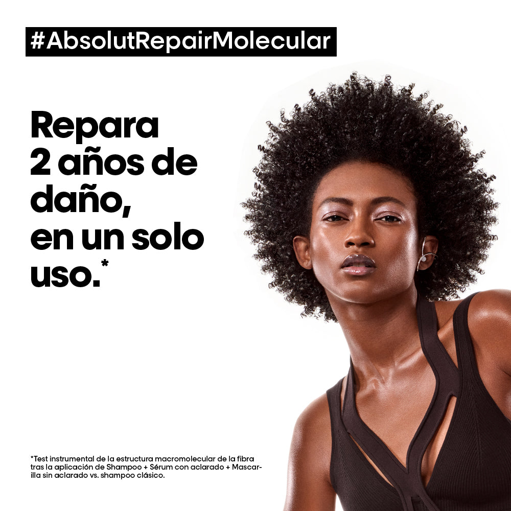 L'Oreal Pro  | Shampoo reparador sin sulfato Absolut Repair Molecular para cabello muy dañado Loreal professionnel 300 ml