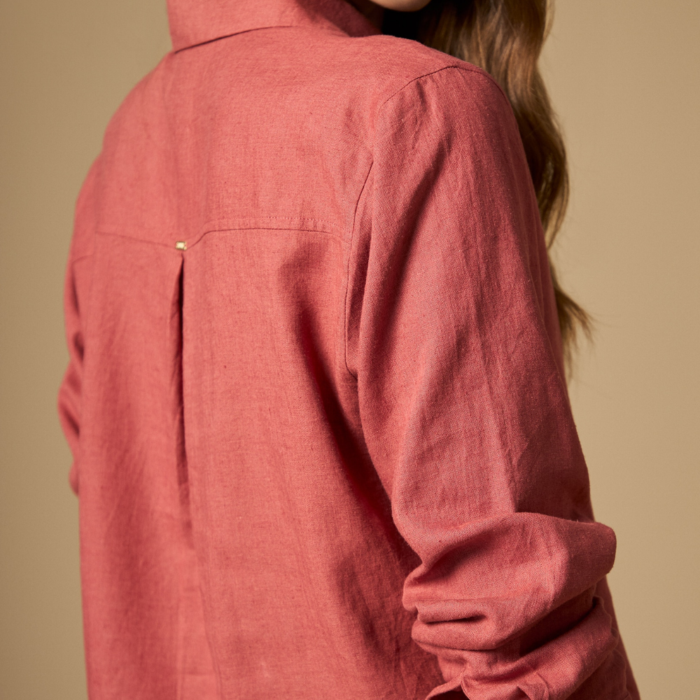 Esprit | Camisa de Lino Texturizado con Bordado para Dama