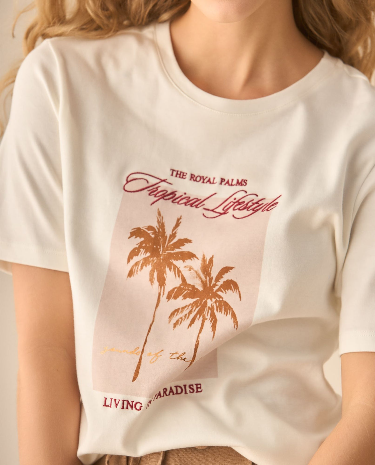 Esprit | Camiseta con Estampado de Palmera en Frente para Mujer