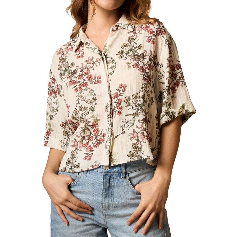 Esprit | Blusa Fluida con Estampado Botánico para Dama