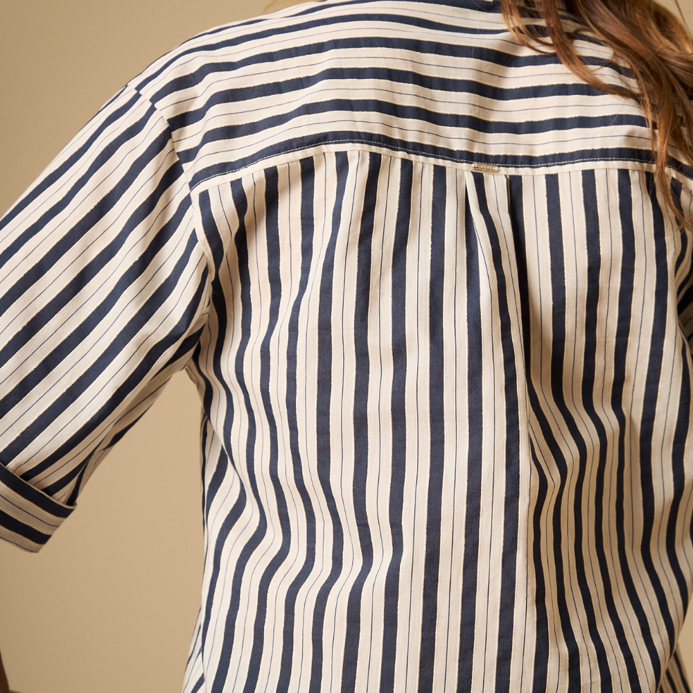 Esprit | Blusa Camisera Corta a Rayas Estilo Riviera