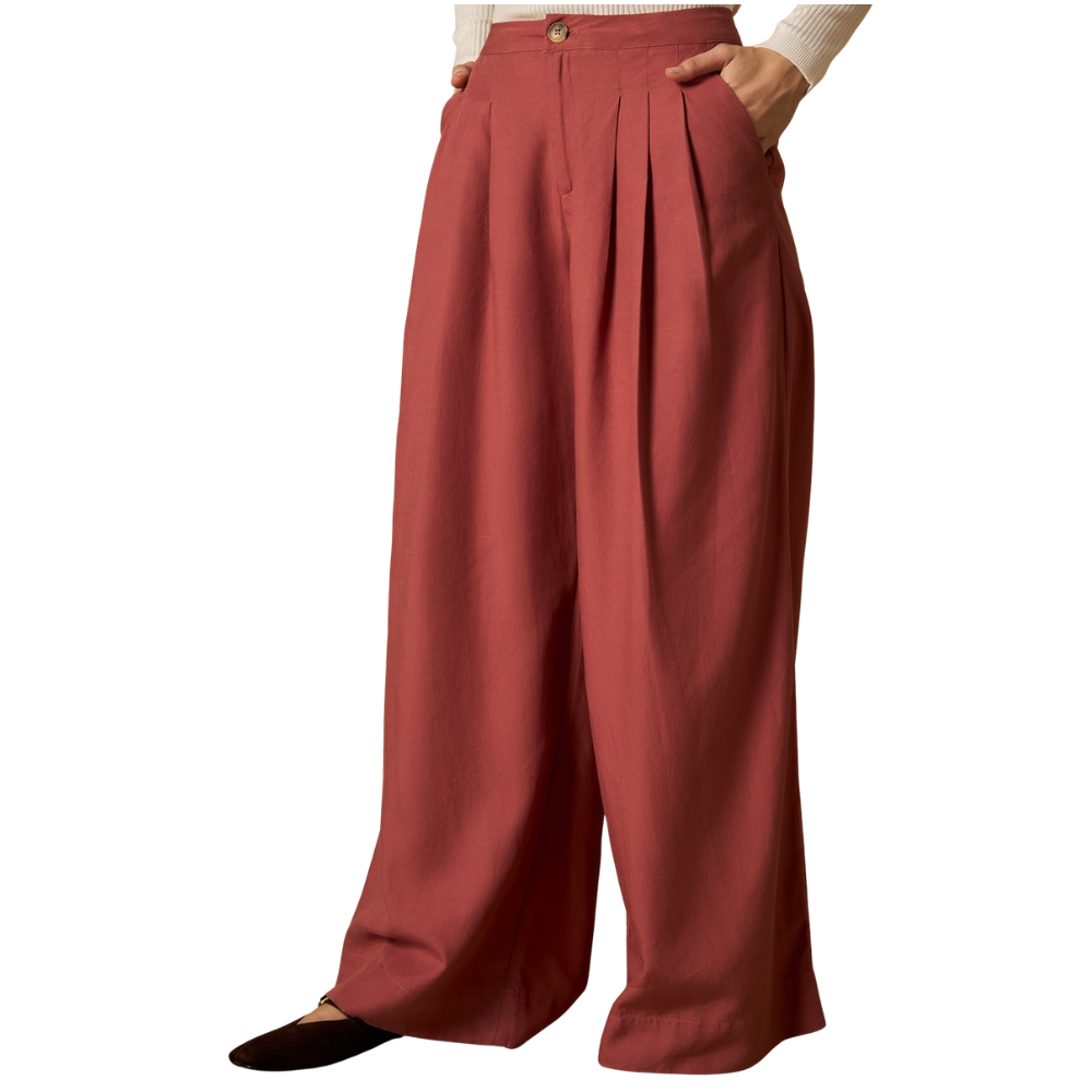 Esprit | Pantalón Wide Leg Sastrero en Lino para Dama